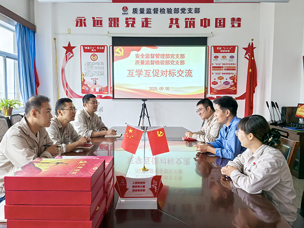 9.5日，安全監(jiān)督管理部黨支部與質(zhì)量監(jiān)督檢驗部黨支部對標(biāo)交流學(xué)習(xí).jpg